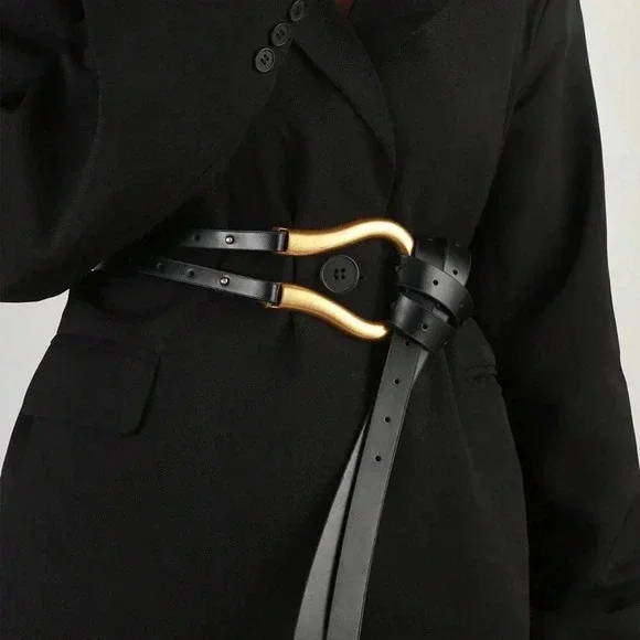 Black Elegant Women's Studded Decor Belt Halloween